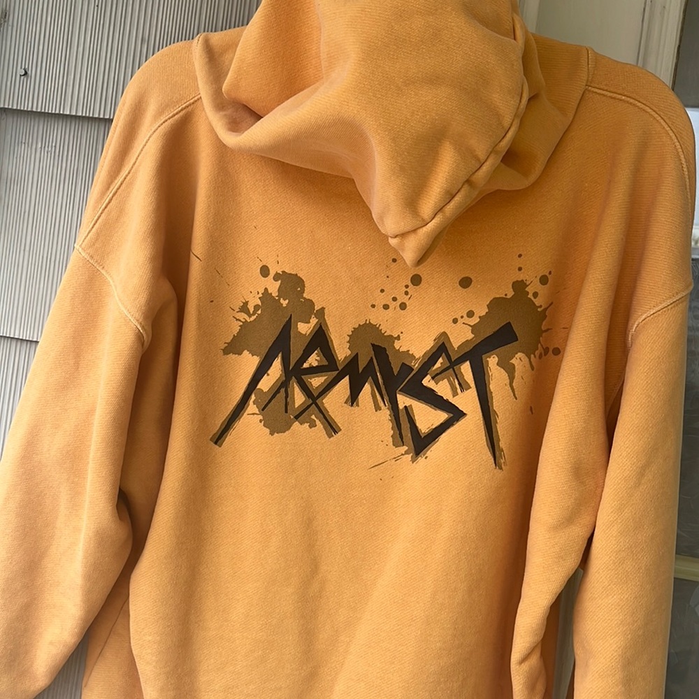 BTS  Jungkook artist made hoodie in mustard yellow. Size medium. Kpop arirang